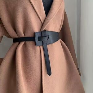 High Quality Knot Soft Pu Leather Long Waistband